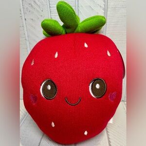 Valentine Smoochy Pals Red Strawberry Plush Pink Heart Blush Love Gift 8.27” NWT